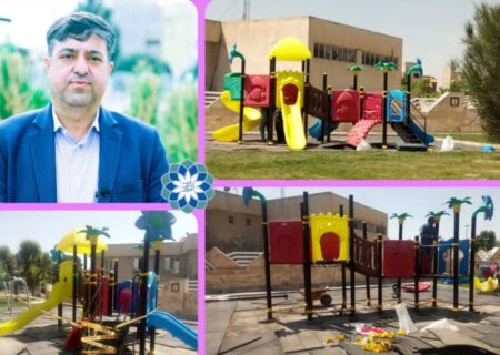 نصب و راه اندازی مجموعه بازی کودکان در پارک گل نرگس توسط شهرداری مشکین دشت