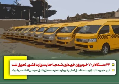 22 دستگاه از 70 خودرو وَن خریداری شده از وزارت کشور تحویل شد