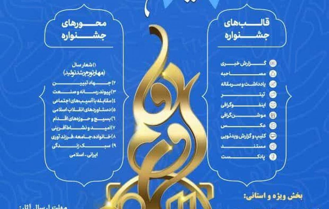 مهلت ارسال آثار به هشتمین جشنواره رسانه ای ابوذر تمدید شد
