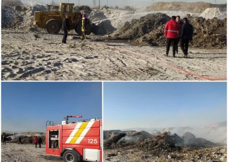 مهار آتش سوزی در شن چاله های تهراندشت شهرستان ساوجبلاغ