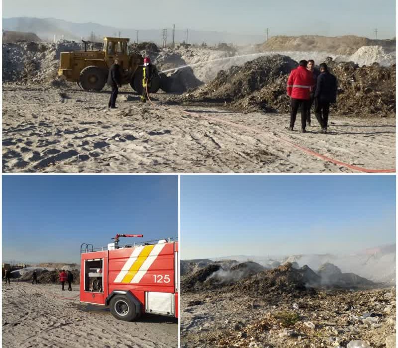مهار آتش سوزی در شن چاله های تهراندشت شهرستان ساوجبلاغ